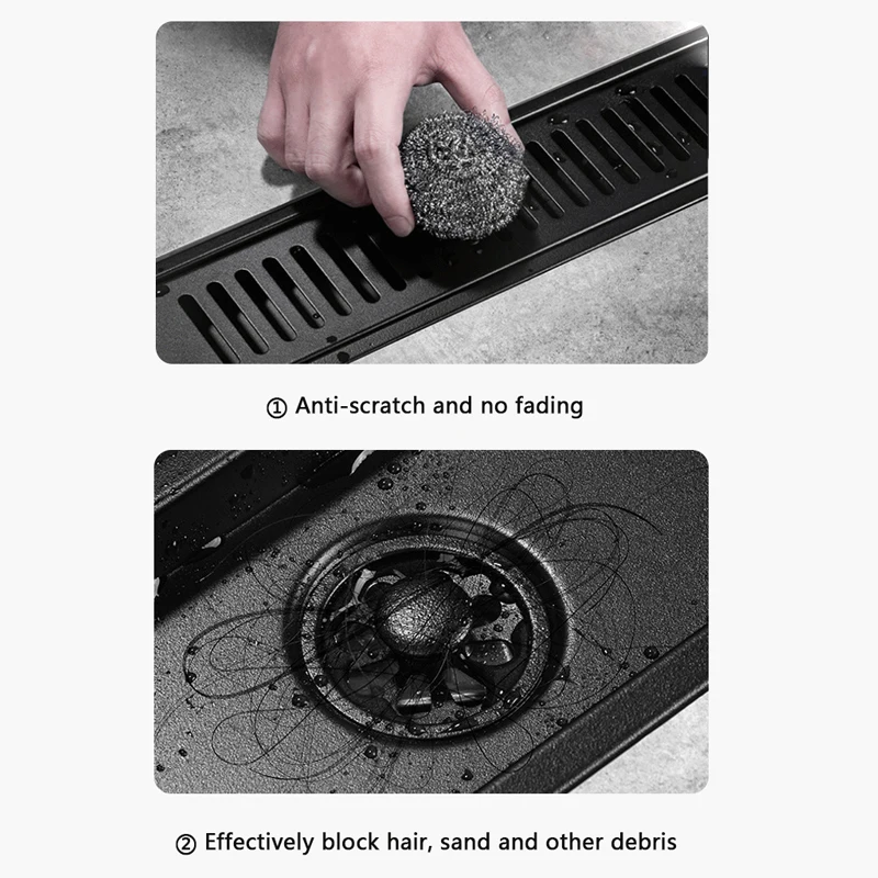 OEM ODM stainless steel bathroom balcony drainage automatic airtight floor drain line shower rectangular shower drains