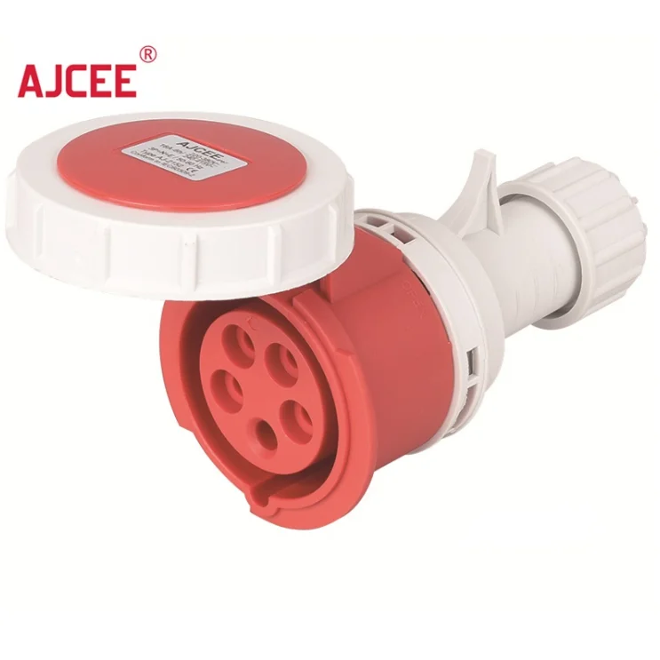 AJCEE ip67 60309 220v 440v 32a waterproof industrial plug and  sockets 5 pin  male female connector
