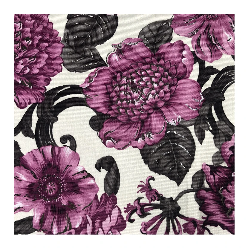 100% polyester Custom Flower Printed cheap wholesale sofa upholstery velvet fabric