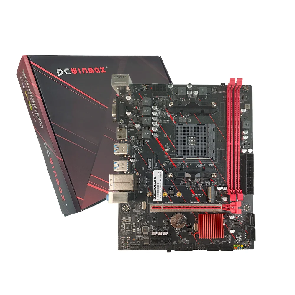 PCWINMAX OEM A520 A320 B450 Micro ATX Gaming DDR4 AM4 Factory Price Mainboard for Desktop Original Chipset Motherboard