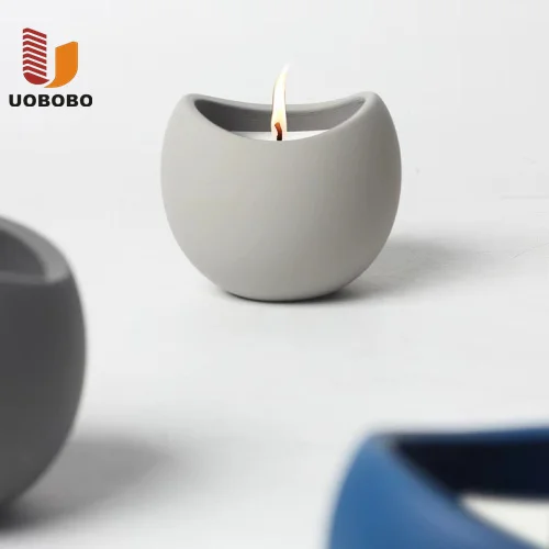 UOBOBO easter egg shaped empty blue and white 8oz mate candle jar ceramic empty bowls for candles
