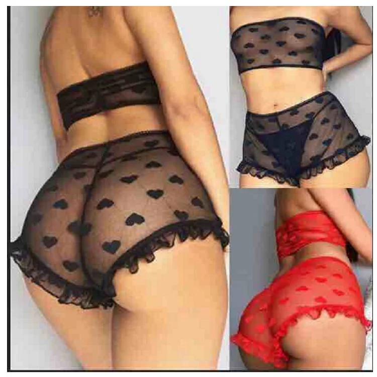Cheap Wholesale Luxury 2 piece Set Lingerie Sexy Hot Bedroom Transparent Lace Beautiful Women Bed Lingerie Nightwear