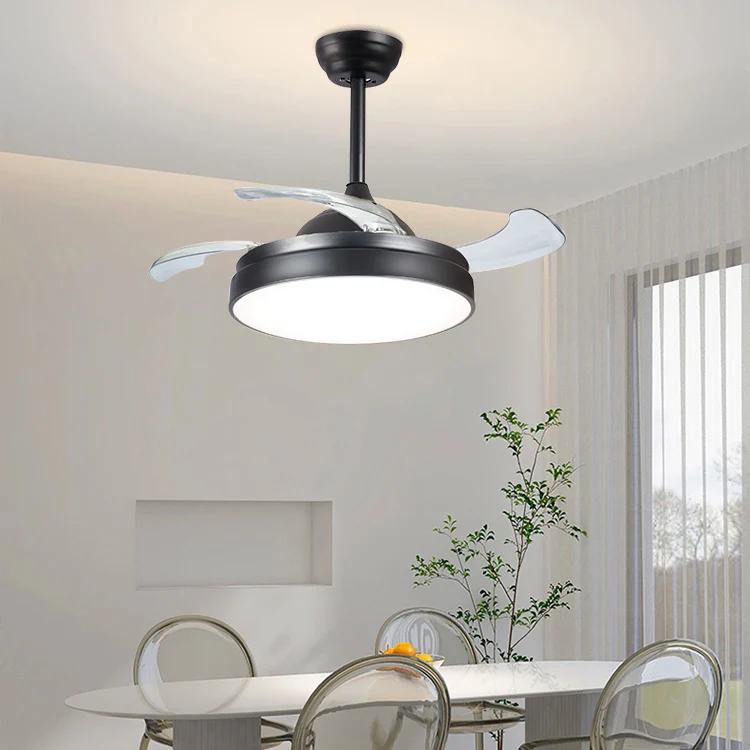 Chandelier fan Ceiling fan light with remote retractable fandelier ceiling fan