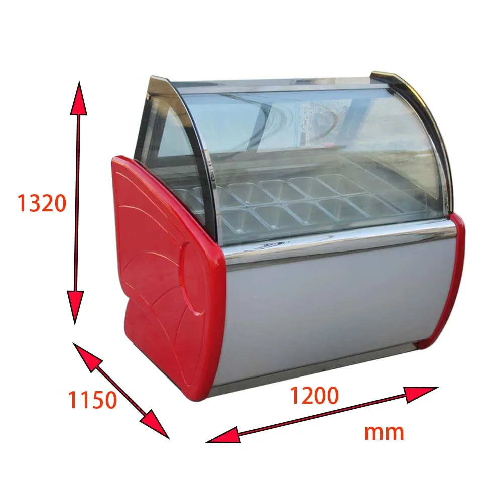 Commercial use 12 Pans freezer refrigerator hard ice cream/popsicle display showcase/gelato ice cream display freeze