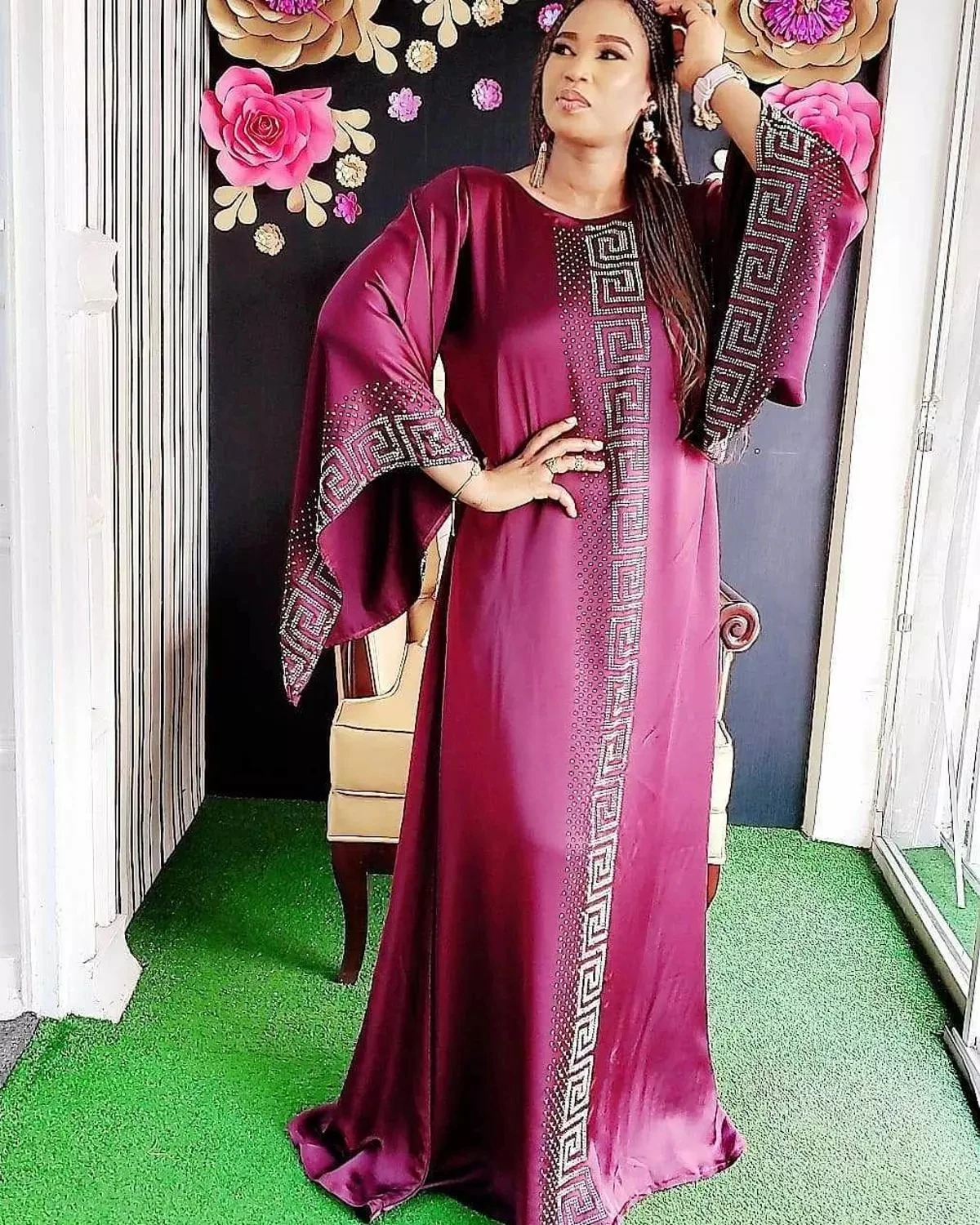 loose women long dress casual african style femme vestiods vintage retro muslim lady maxi dresses robe