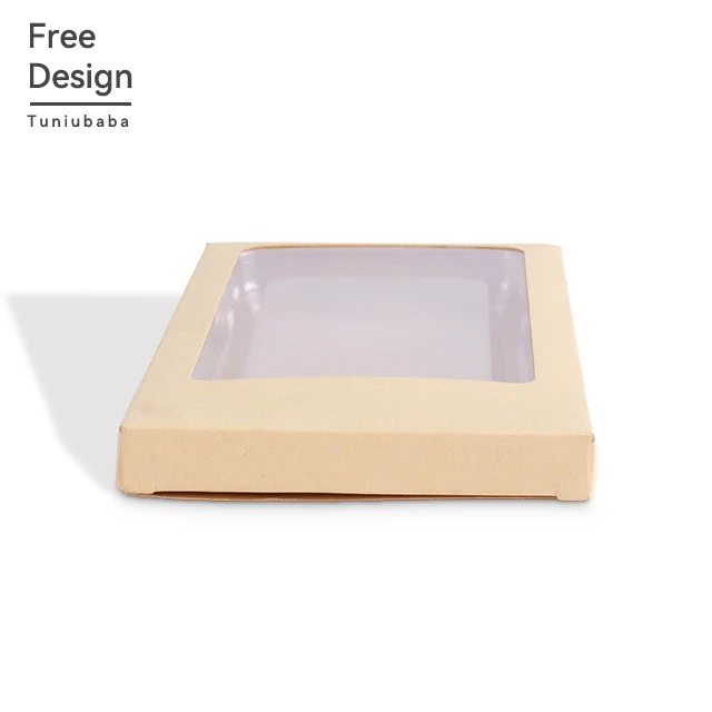 New Trending Biodegradable Display Commedity Shop Kraft Box With PVC Window