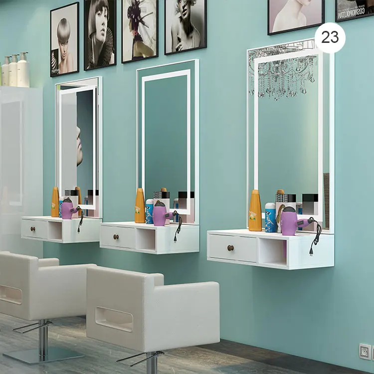 Single Side Hairdressing Product Dedicated LED Salon Wall Mirror Mounted Practical Smart Mirror Morden Style Salon Mirror