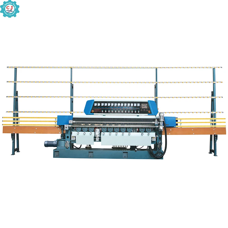 PLC control automatic glass Processing machinery straight line Glass Beveling Edge Polishing Machine