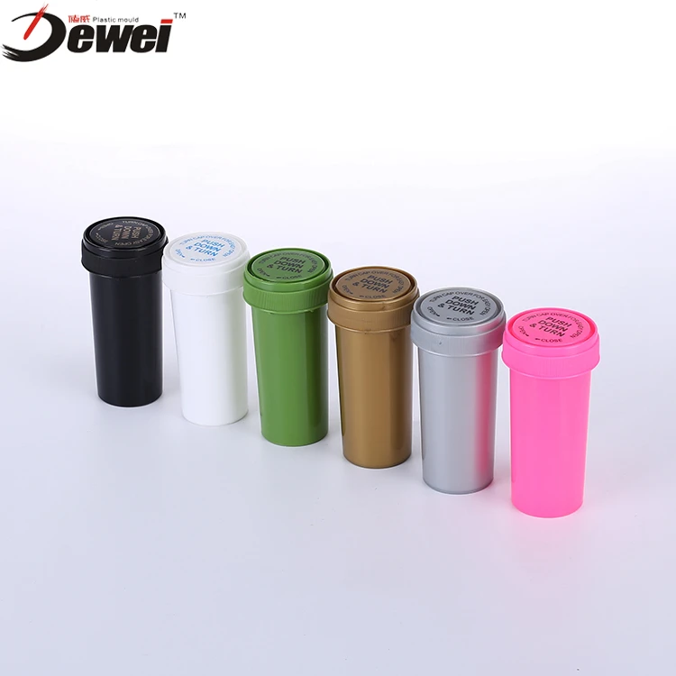 Customize Various Specifications Push Down Turn Cap Plastic Medical Pill Bottles Reversible Cap Medical Bottle