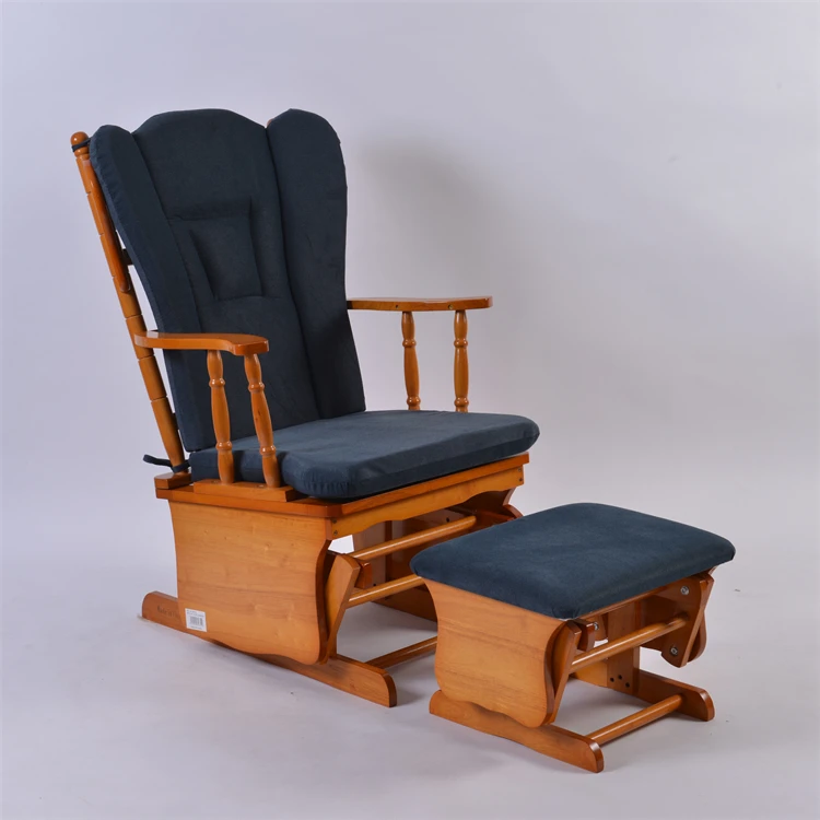 Soothe American Style Solid Wood  Indoor Relax Soft Cushion Leisure  Nursing Rocking Chair for Elderly People