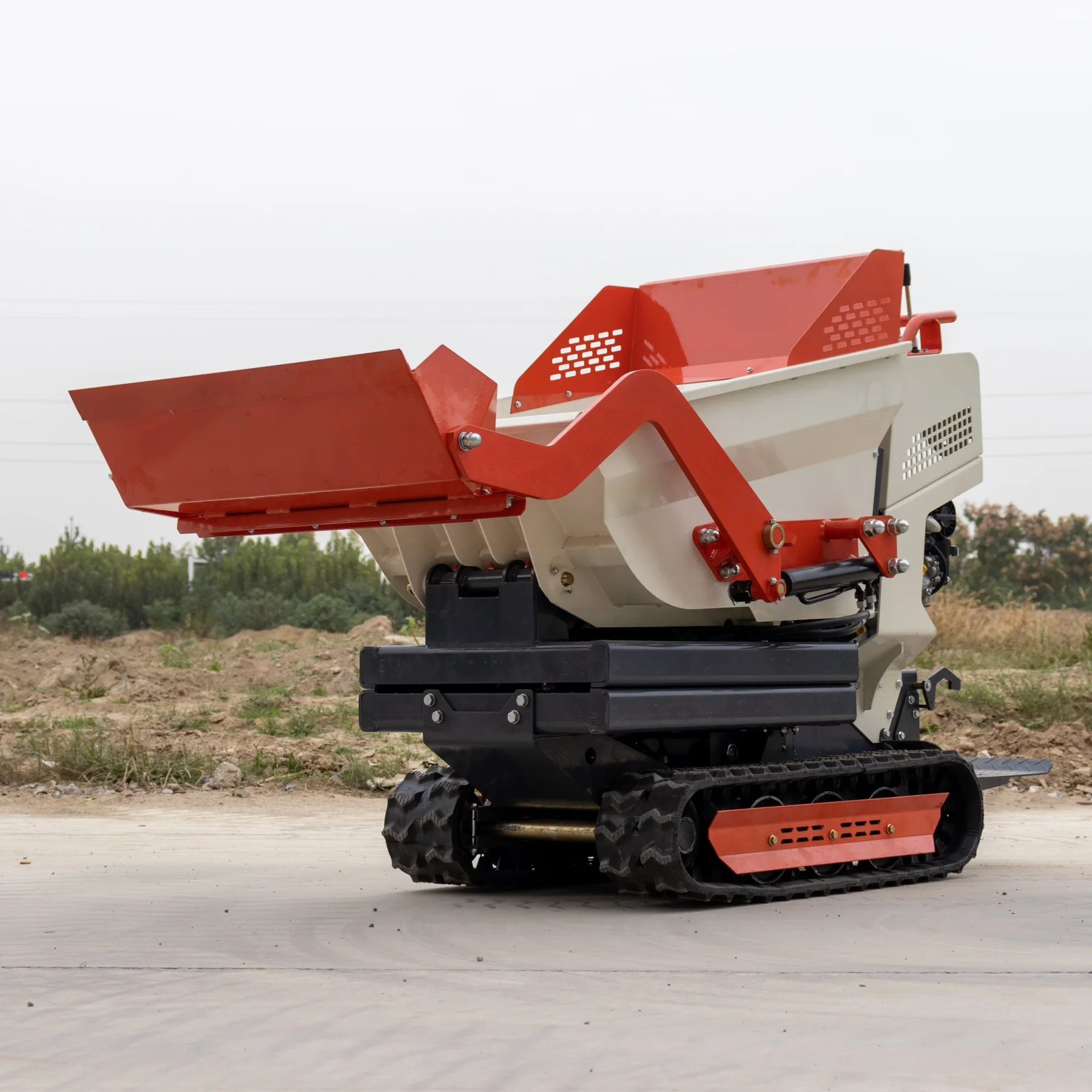 500kg mini self loader gasoline electric dumper high tip mini dumper hydraulic track dumper