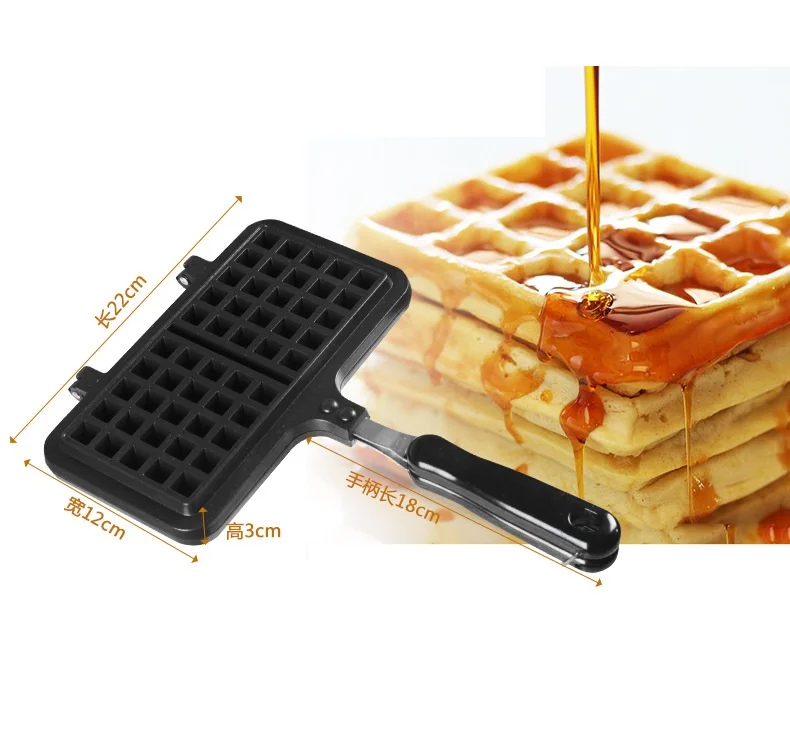 Portable Non-stick Pan Baking Machine Mould Black Egg Waffle Mould Rotary Hot Waffle Baker