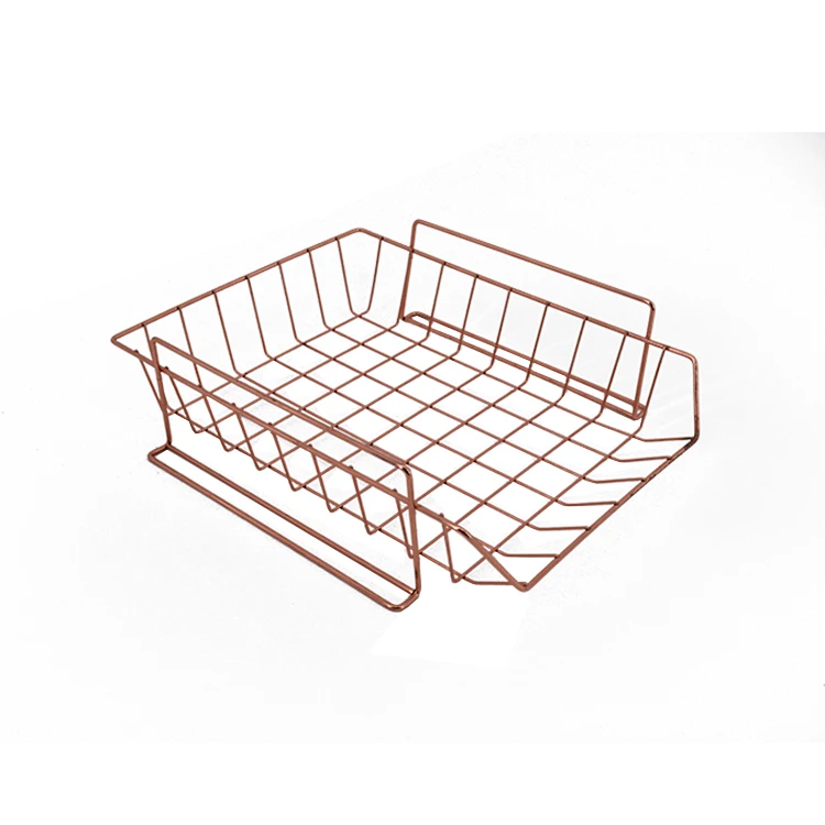 Органайзер из розового золота для стола, подставка для файлов для школы и офиса