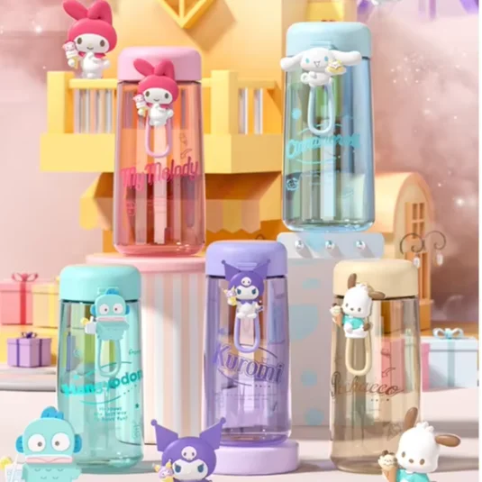 350 мл кружка для воды Kuromi моя мелодия прямая Питьевая чашка девочек высокая красота Cinnamoroll пластиковая