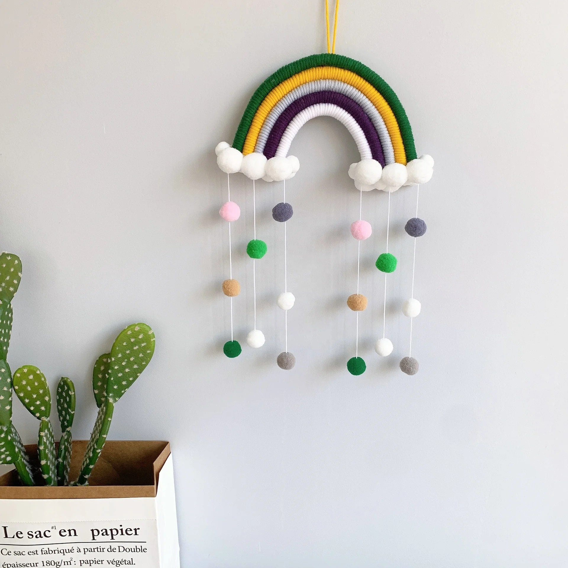 Kids Room Nursery Decor Woven Rainbow Macrame Wall Hanging Boho Rainbow Macrame
