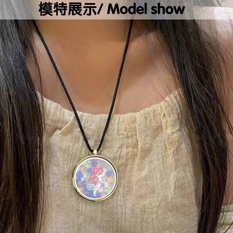 Thicker Floating Glass Memory Locket Pendant Twist 35/38/42mm Stainless Steel Glass Medallion Photo Charms Jewelry Women Gift