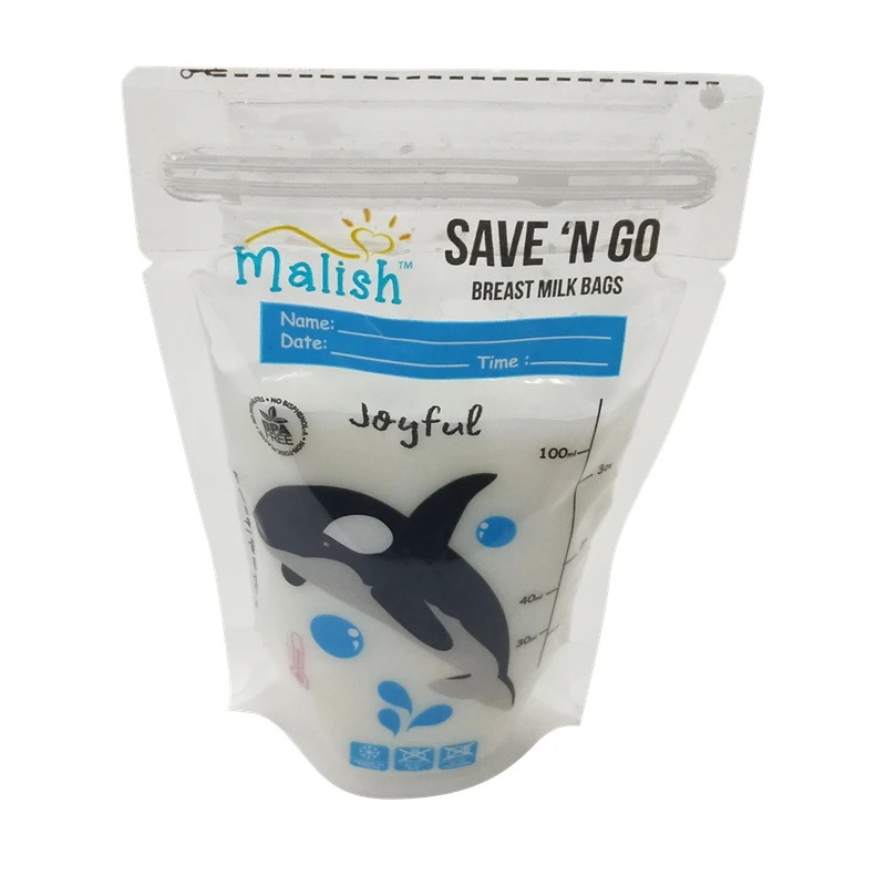 
New arrival resealable leak proof breast milk storage packaging bags with double zipper for milk 