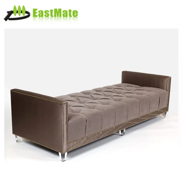 Factory direct Wooden Frame bench with bolster pillows bed end stools
