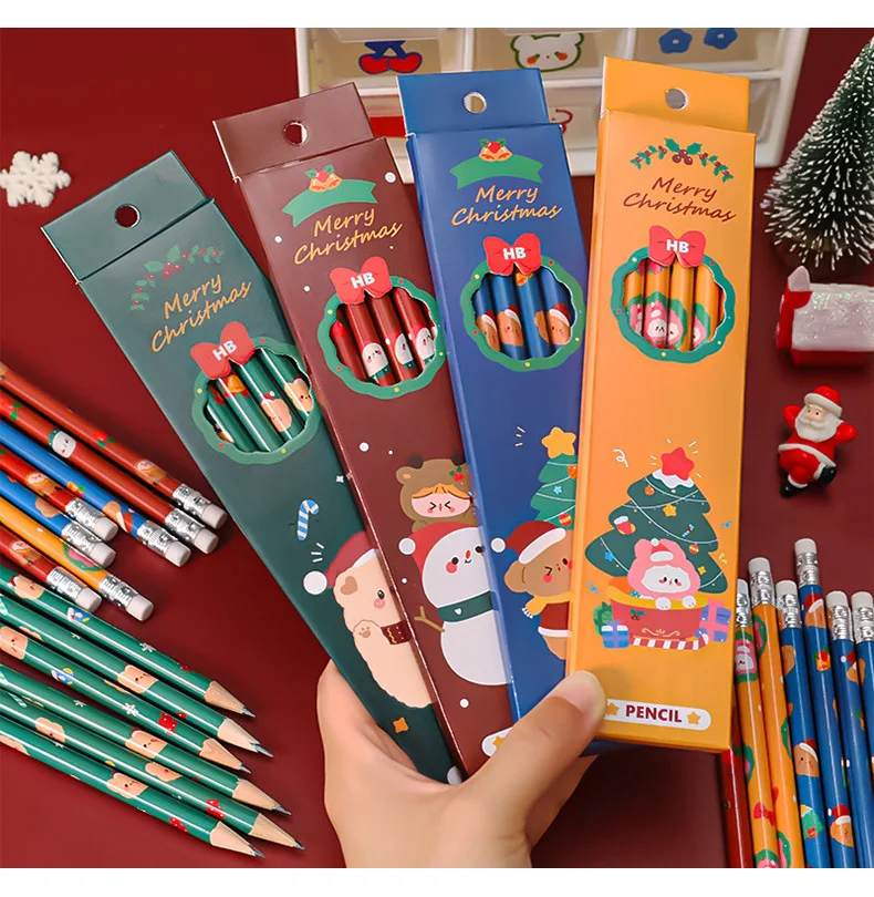 Christmas gift standard pencil 6pcs set for kids adults sketches school student