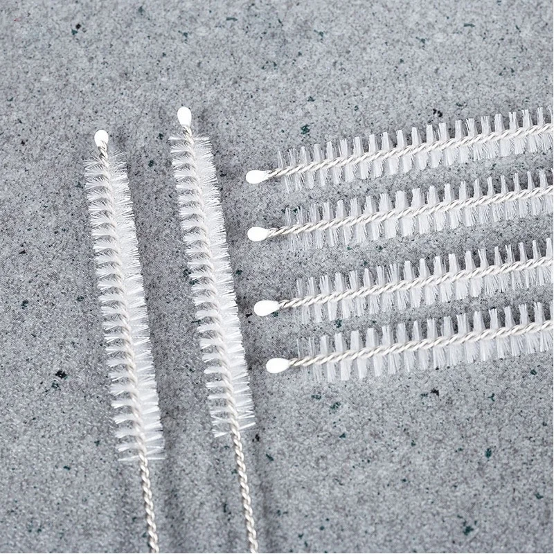 Plastic Straw Cleaner Straw Cleaners Custom Steel Straw Brush Extra Long Stainless Steel Metal Bristle Drink Pipes Cleaner Brush