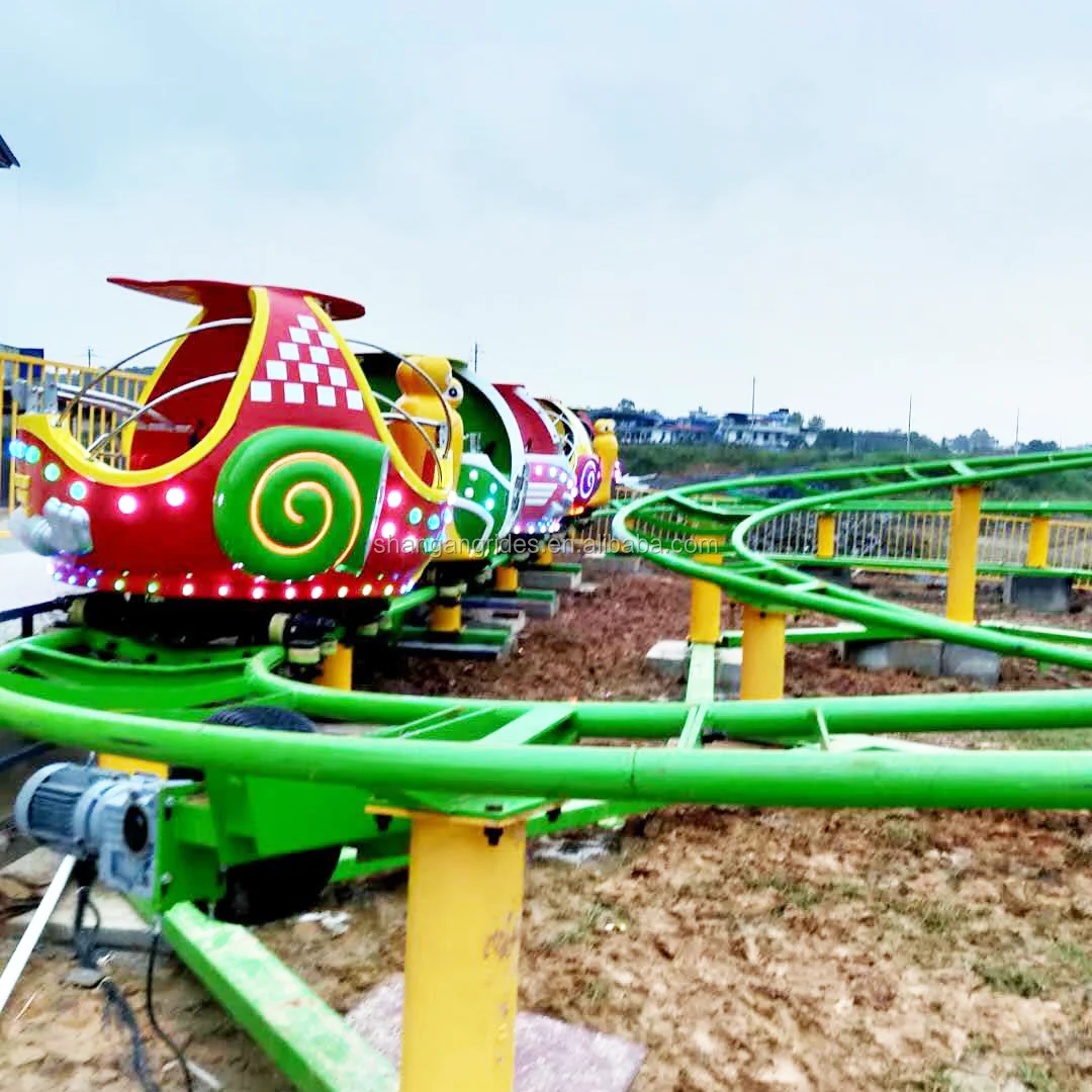 
Factory New Design Amusement Game Rides Kids Snail War Train Rotating Roller Coaster For Sale 