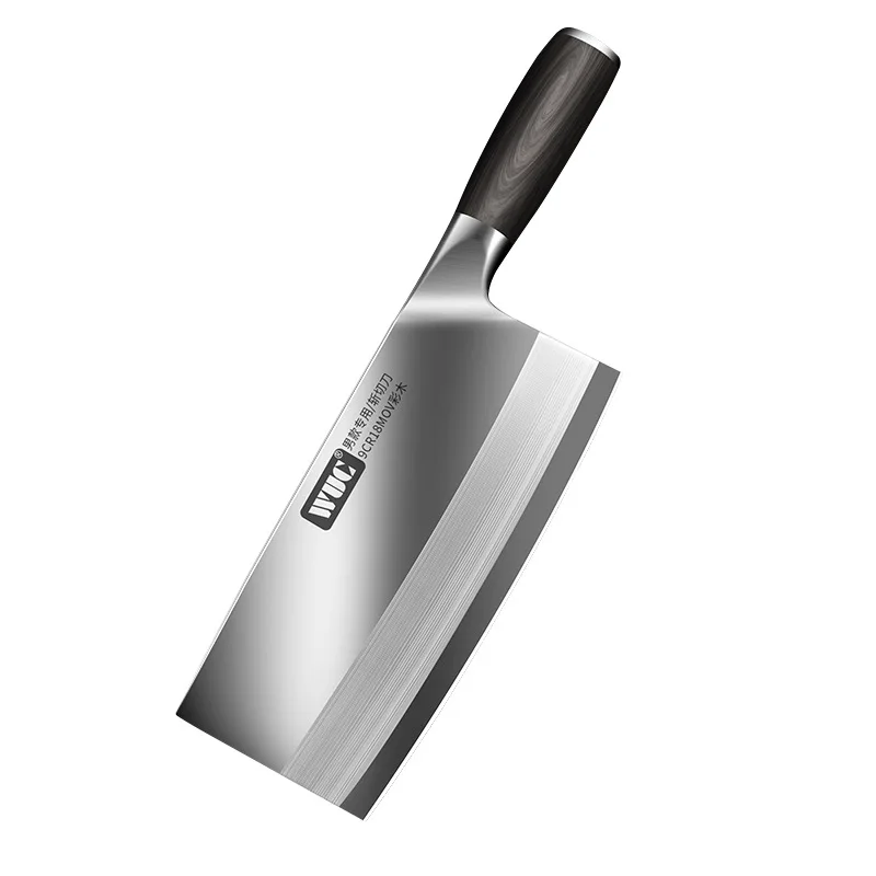 Hot selling butcher knife sharp stainless steel wooden handle minced meat sliced fruit and vegetable Chinese kitchen knife