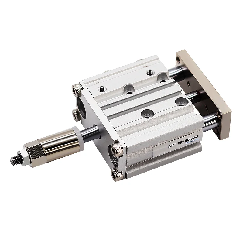 MGPM16-XC8 Bore Size 16mm Adjustable Stroke Three Axis With Rod Compact Guide Pneumatic Cylinder