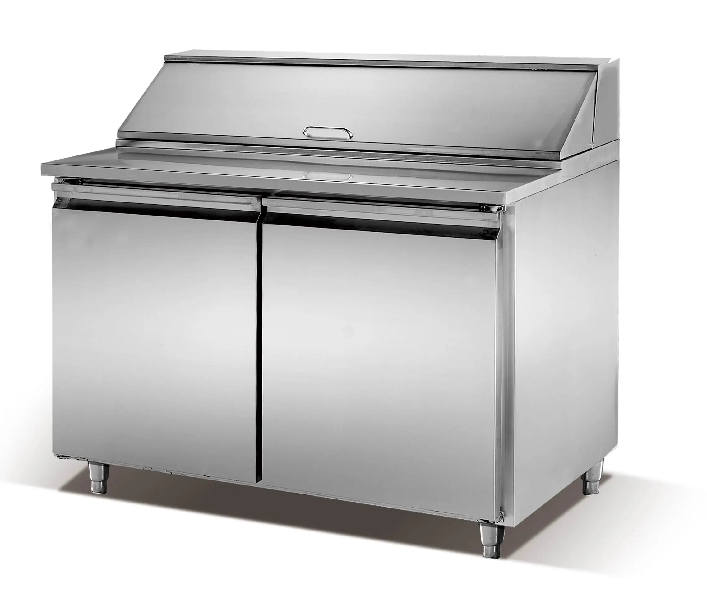 Kitchen cooler cabinet workbench pizza counter salad bar chiller freezer Refrigerator Salad Table Pizza Commercial Prep Fridge