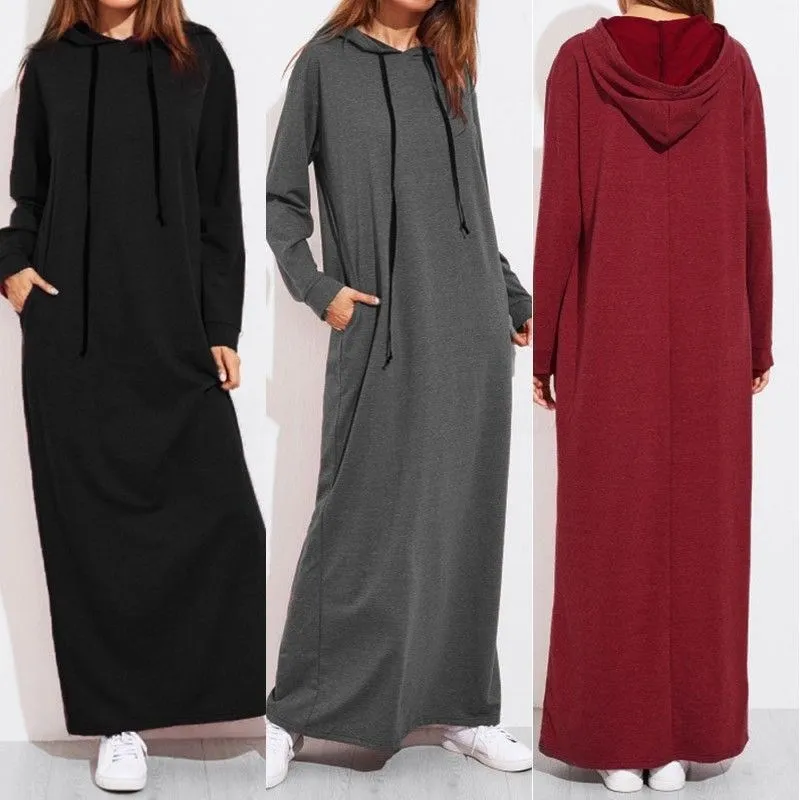 Factory Custom Long hoodie knitted cotton hoodie dress for women sexy dresses