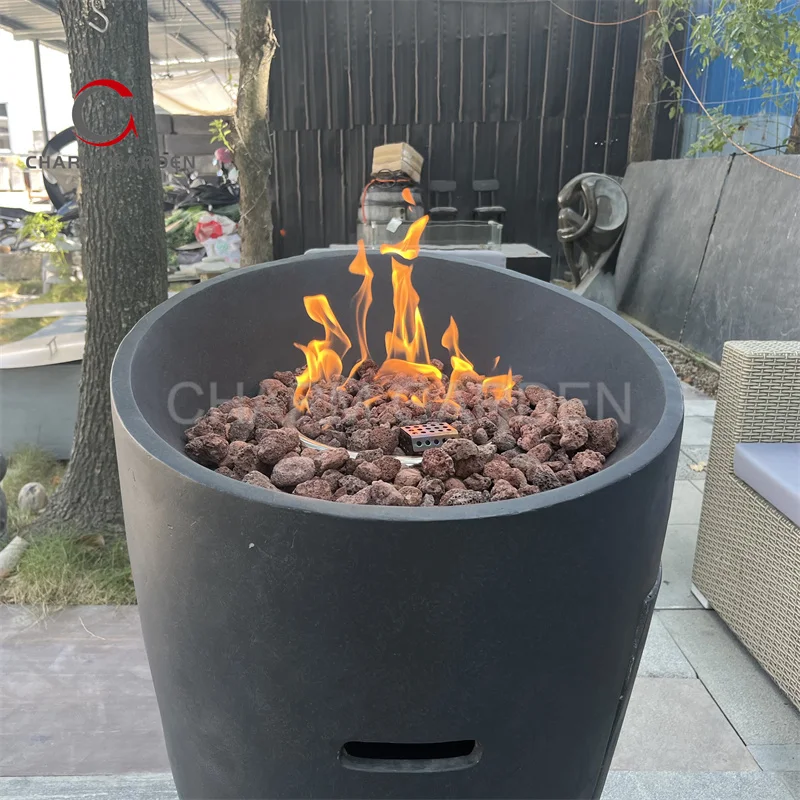 Customized Fiberglass Concrete Patio Heaters  Outdoor Durable Fire Pit Column