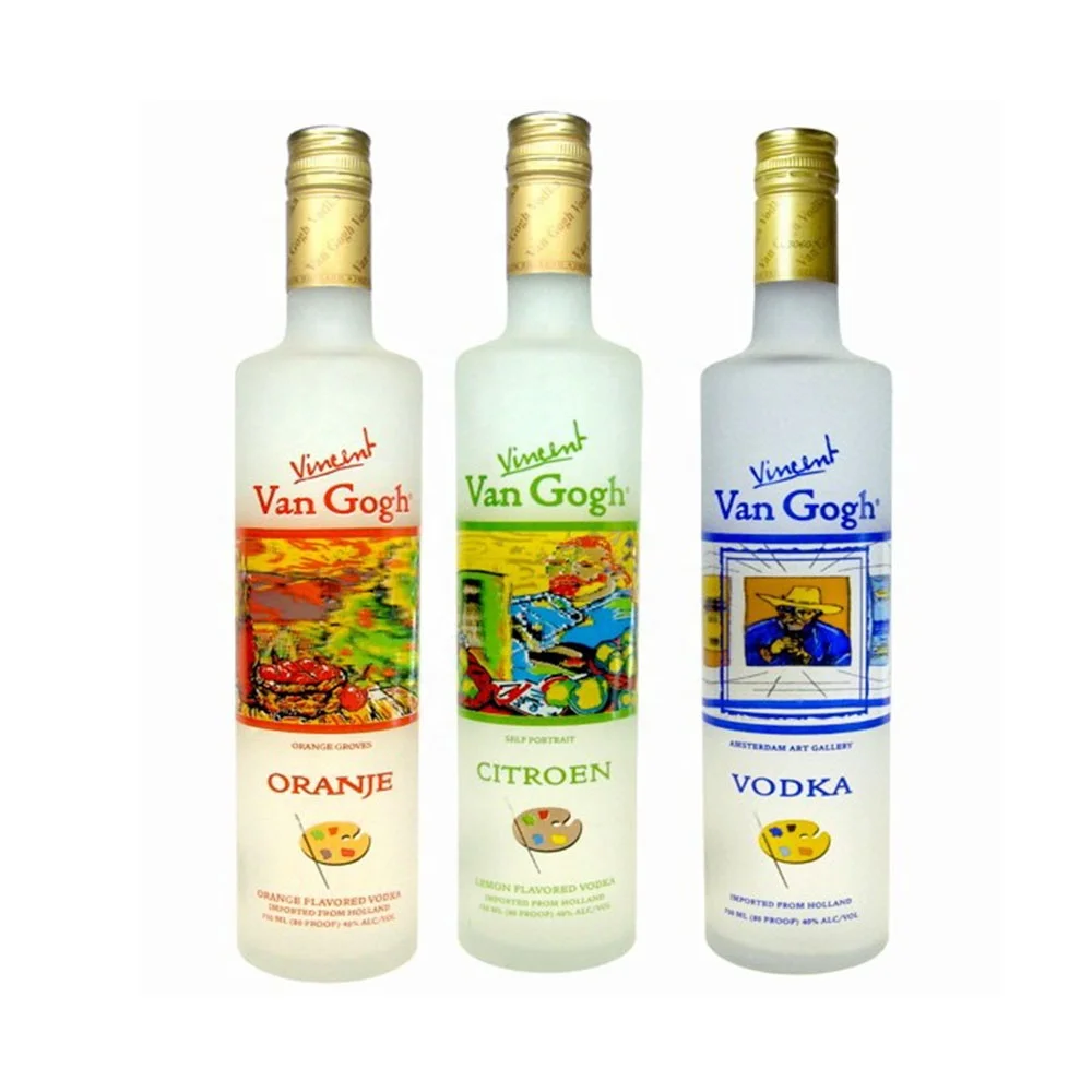 Factory direct sales premium fashion frosted costume bottle vodka 750ml