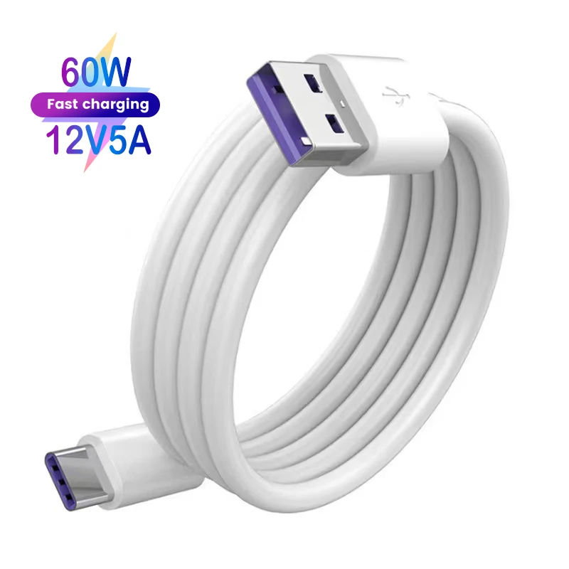 Hot selling 5a 60w 1m USB A to C fast charging cable type c usb c cable for phone charging data cable for samsung