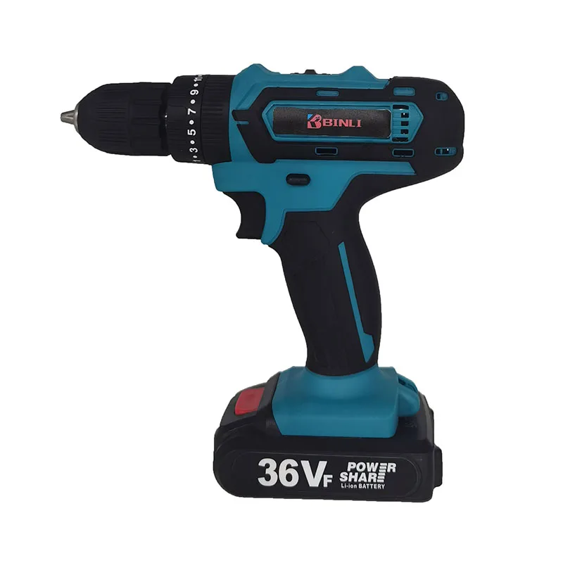 36V  Lithium-Lon Electric 10Mm Wood Cordless Impact Power Hammer Hand Drill