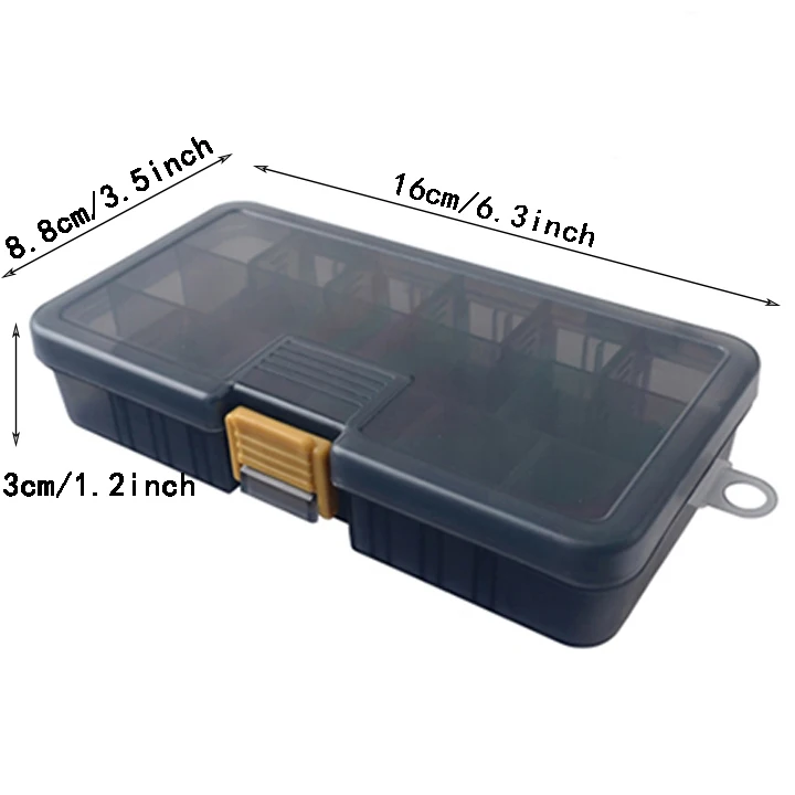 Taigek  Solid Waterproof Gun Color Multifunctional Fishing Accessory Lure Box Container