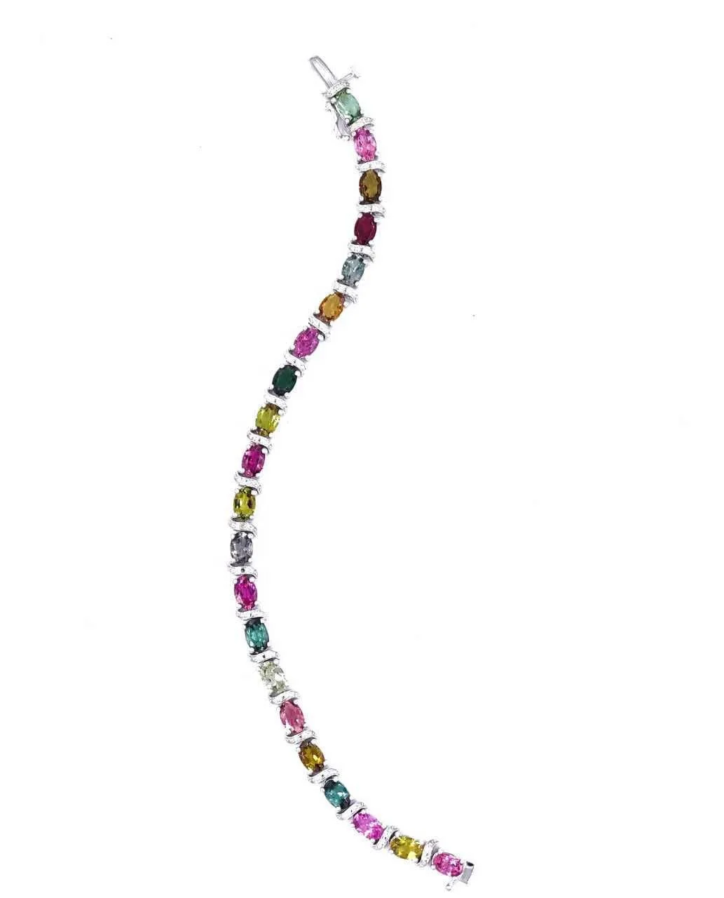 Firstmadam S925 Sterling Silver Colored Gemstone Bracelet Wholesale