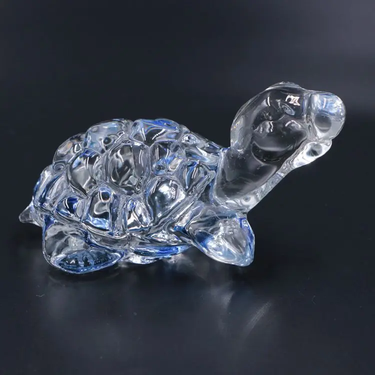 Borosilicate Clear Murano Art Glass Tortoise Figurine Animal