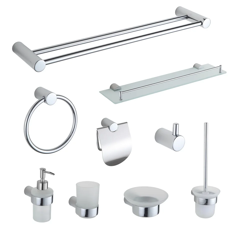 9-Piece Chrome Bathroom Design wall mounted Bathroom Hardware Accessories set