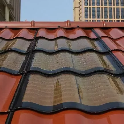 Waterproof Anti Fire Curved low iron ultra clear solar roof tiles Home energy solar product 32w