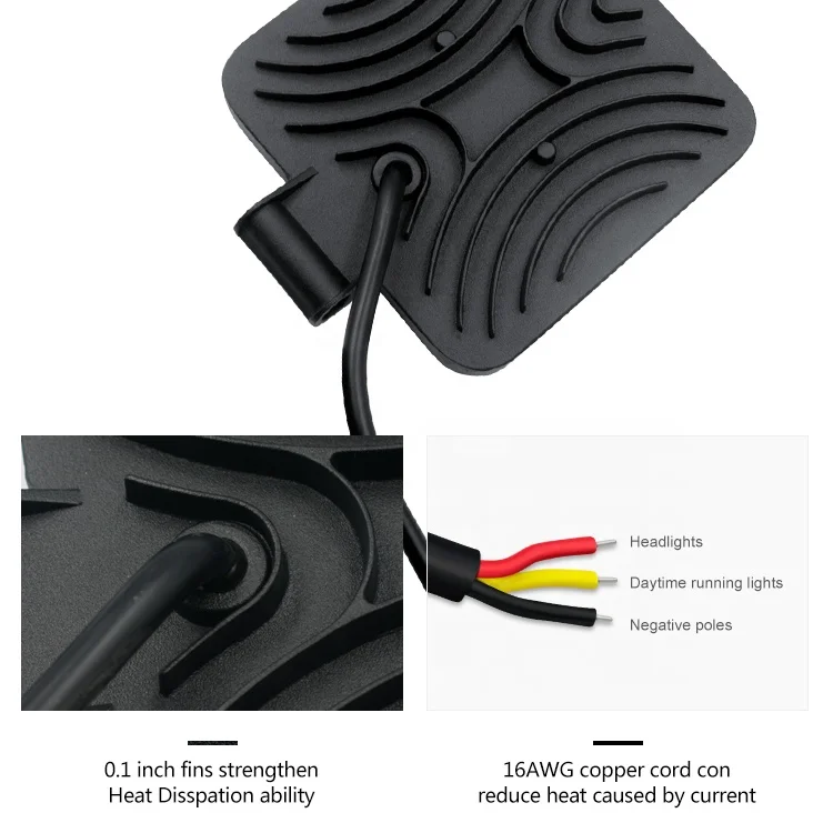 4 Inch Lighting System Flood Beam with Yellow Blue Red Green White ring 126W LED Work Light for Truck ATV SUV Offroad