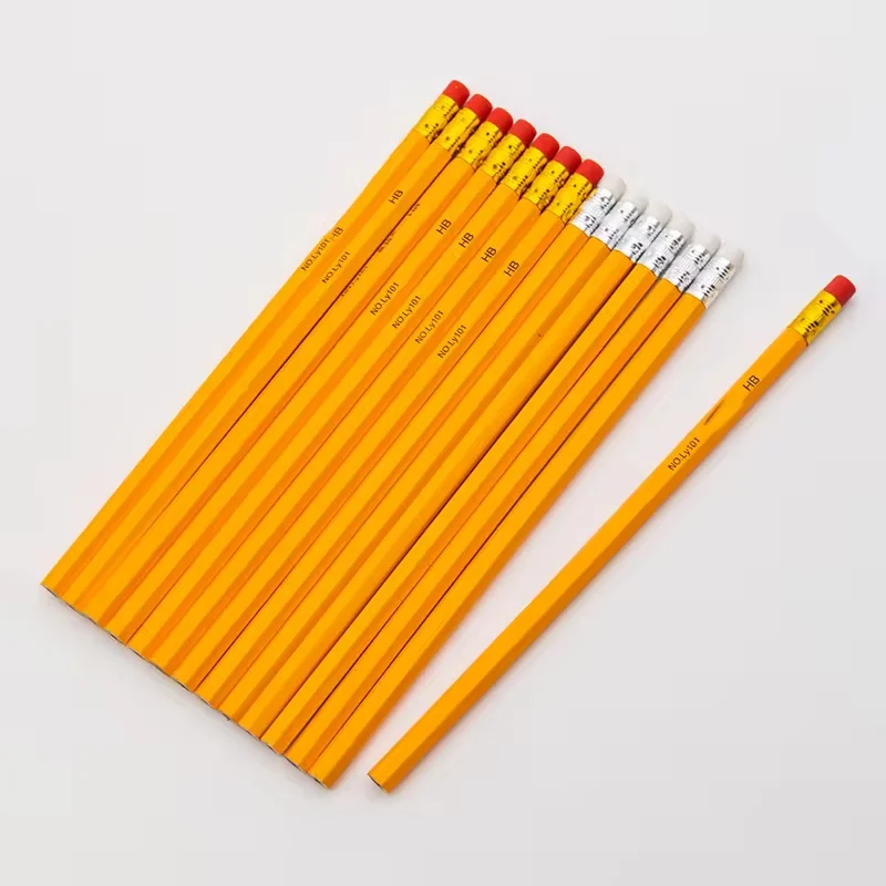 Wholesale School Stationery Supply Wooden Pencil Hexagonal Standard Pencils HB with Custom Logo Printed for Children