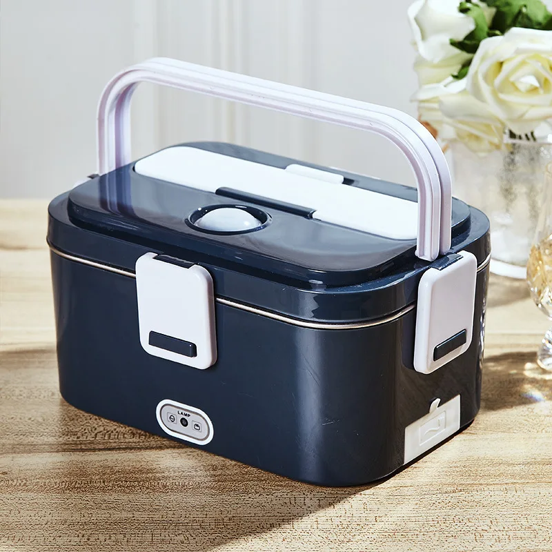 Portable Food Heater Electric Lunch Warmer Box Stainless Steel Food Warmer Heated Lunch Box Electric Lunch Box for Car And Home
