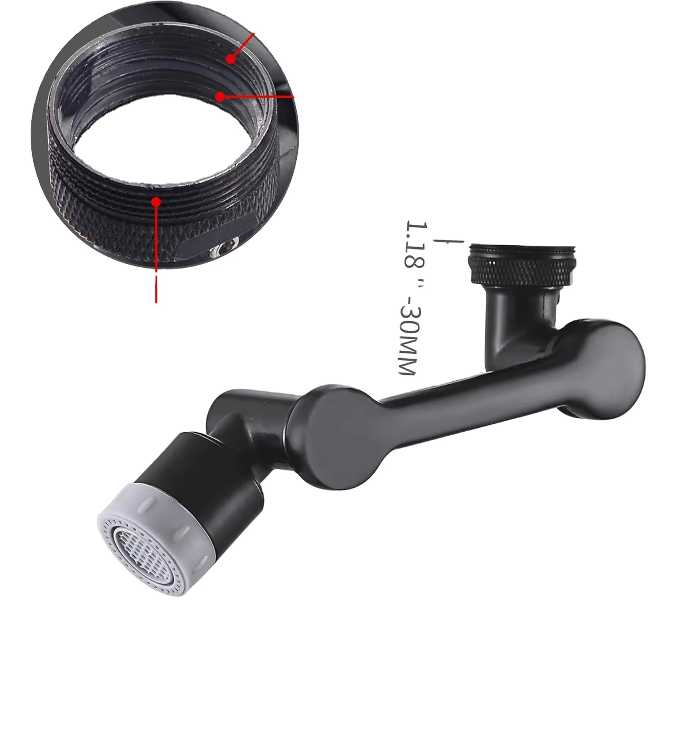 Degree Rotating Kitchen Faucet Extender with Modern Design Universal Splash Filter Water Saving Aerator Nozzle Bathroom Use