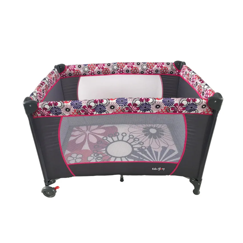 
High Quality Big Environmentally Friendly Custom Cloth Child Safety Fence Playpen With Brake Two Wheels 