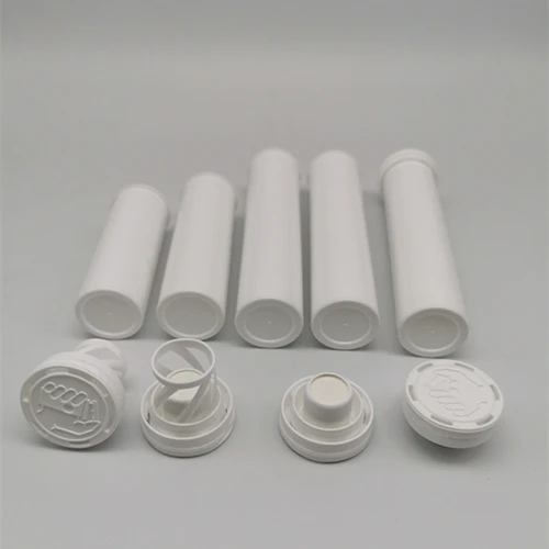 Medical cylinder PP empty Plastic Soluble effervescent tube tablet bottle with desiccant cap
