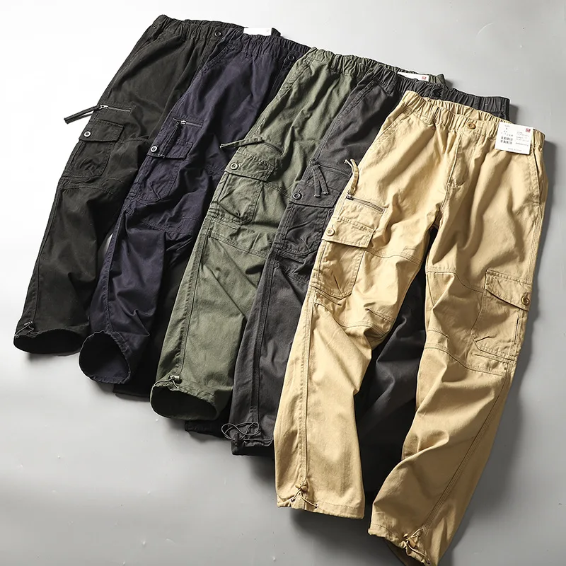 Men Casual Cargo Pants Solid Sweatpants Pockets Jogging Blank Track Custom Sweatpants Trousers For Men Cargo Pants