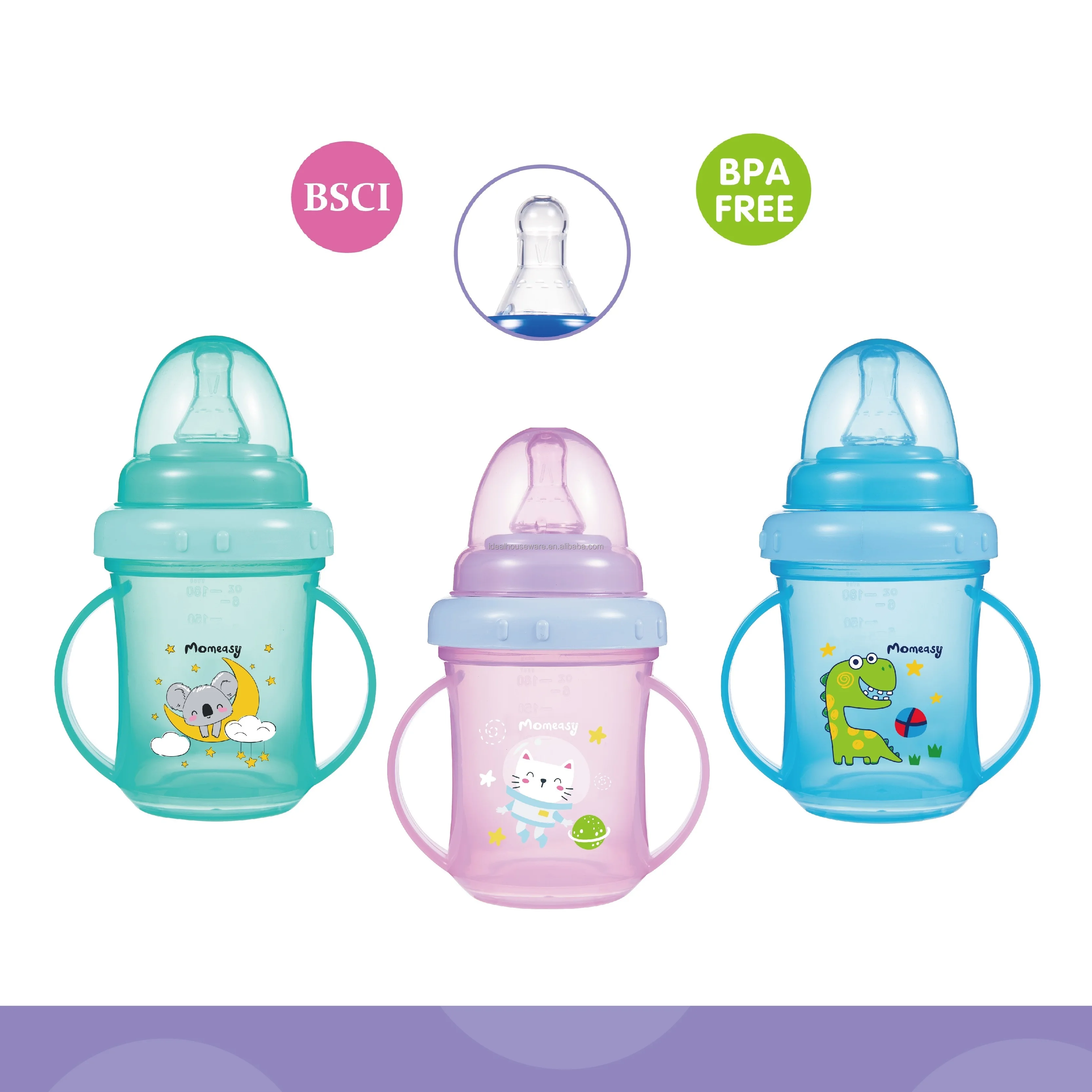 6oz /180ml PP Baby Training Cup With Nipple