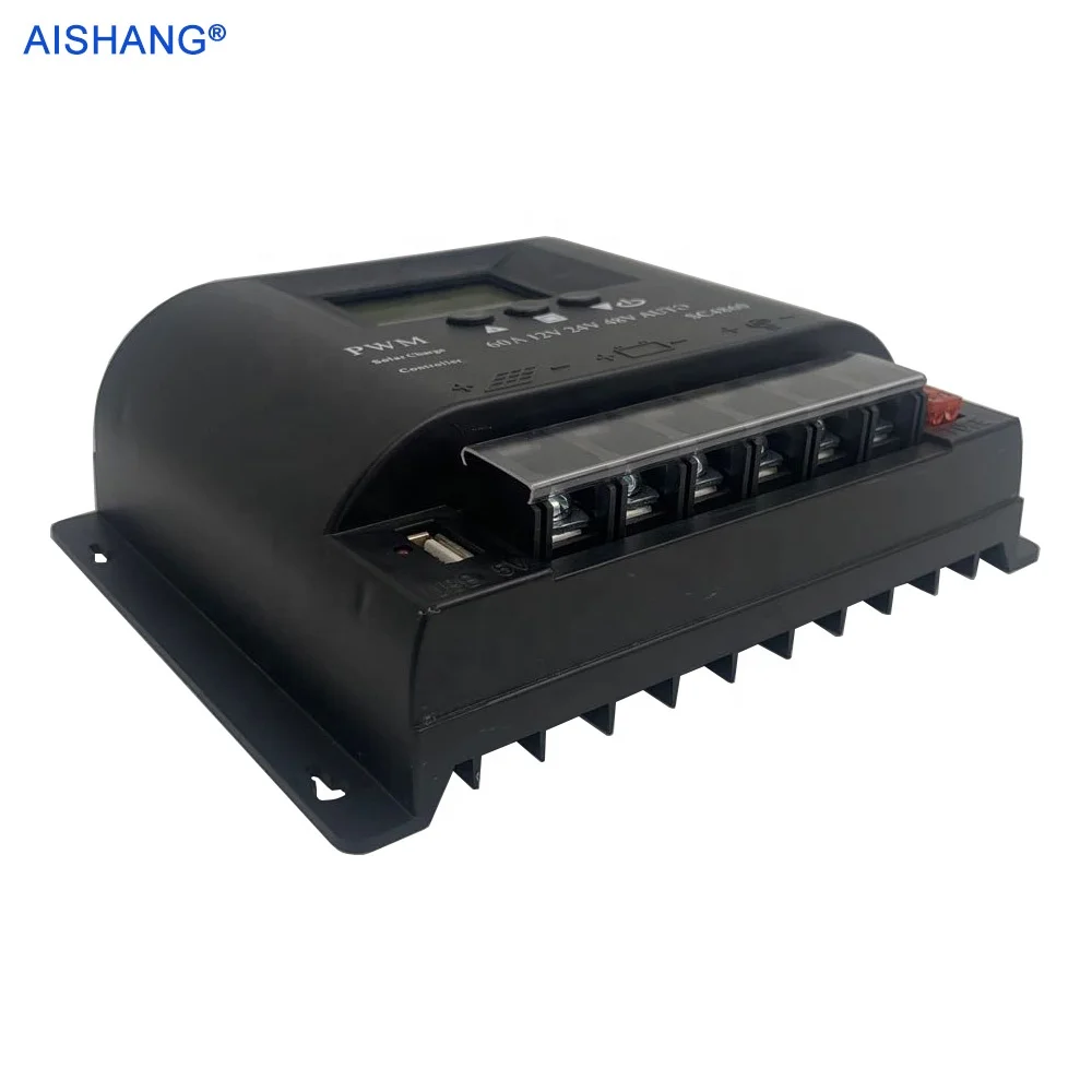 AISHANG Wholesale custom 12v 24v 48v  50a 60a charger manual pwm solar charge controller