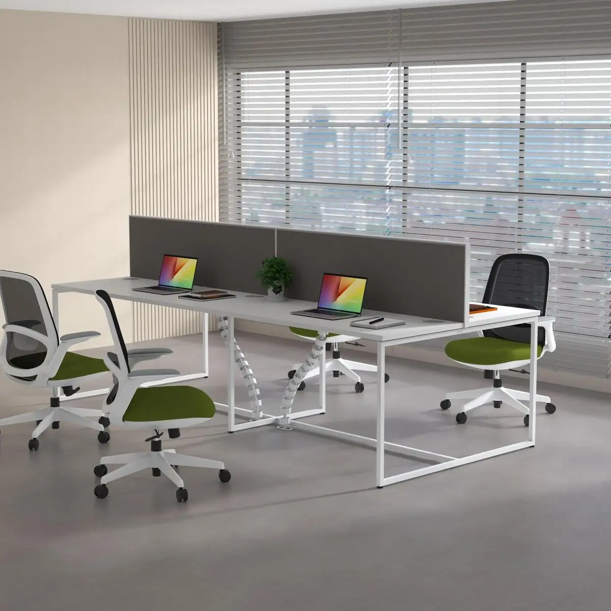 iULTRA 4 Person Coworking Spaces Office Table Workstation Modular 4 L Desk Modern Offices Home Workstation Office Furniture