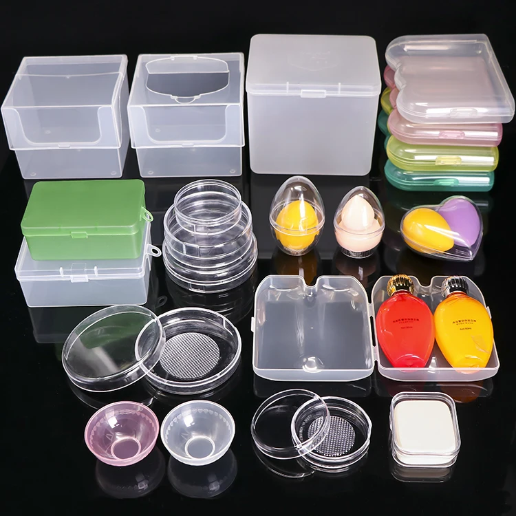YUZMEI Plastic Eyeshadow Empty Palette Makeup Gift Set Case Makeup Sponge Protective Container Cotton Swabs Holder