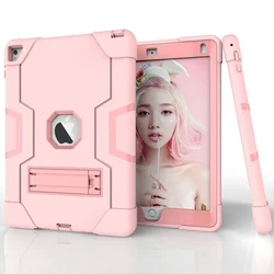 New Portable Stand Armor Case For iPad Air 9.7 inch Kickstand Shockproof Silicone Plastic Tablet for iPad Air 2